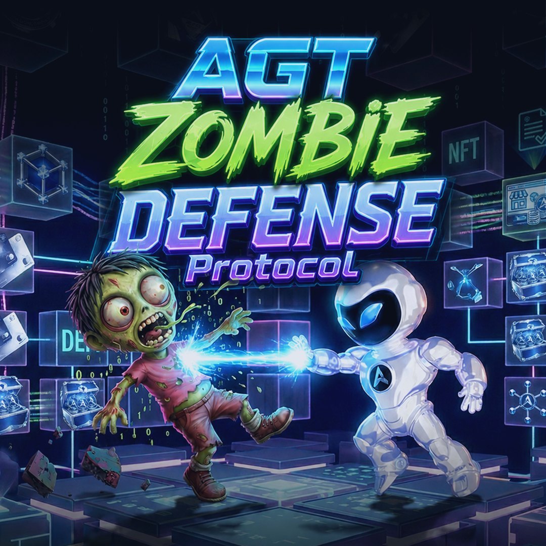 AGT Zombie Defense — GameFi defense protocol with characters battling on a futuristic grid